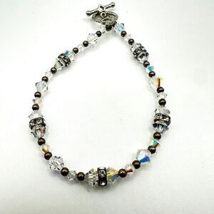Unbelievable AB Crystal with silver‎ tone accented bracelet!